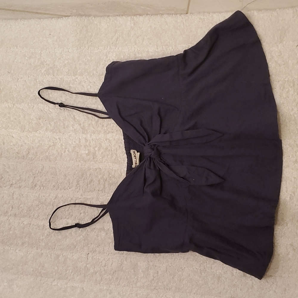 Large Billabong Dark Grey Cropped Tank Top